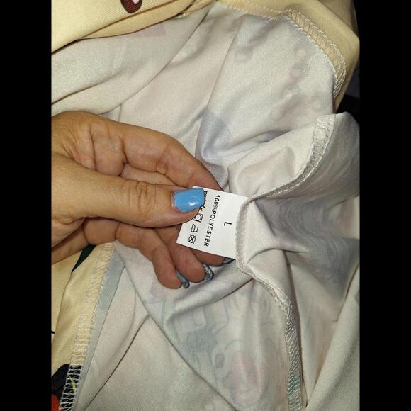 New Holiday Dress Maxi Cotton Stretch Retro Festive, Size Large **So Cute** - Picture 6 of 8